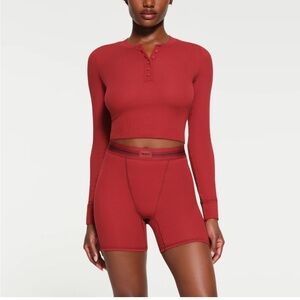 Skims crop Henley long sleeve